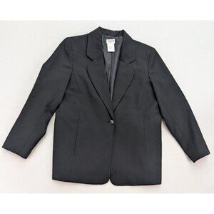 Liz Baker Women's Blazer Suit Jacket Size 12P Black Business Career